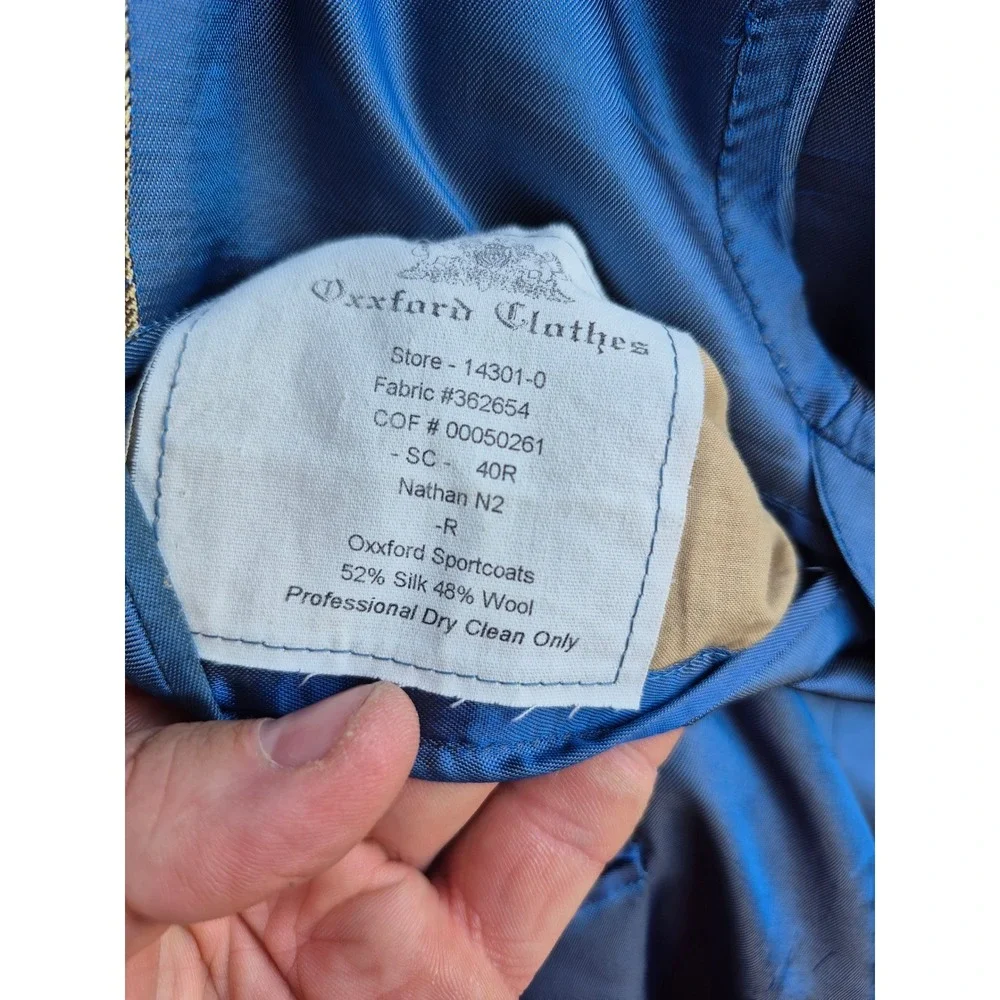 Oxxford Clothes Wilkes Bashford Tan Glen Plaid Crittenden Sport Coat Blazer 40 R